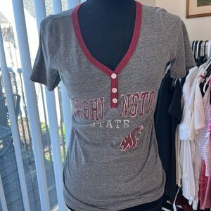 Blue 84 Gray and Red Washington State Short Sleeve Tee